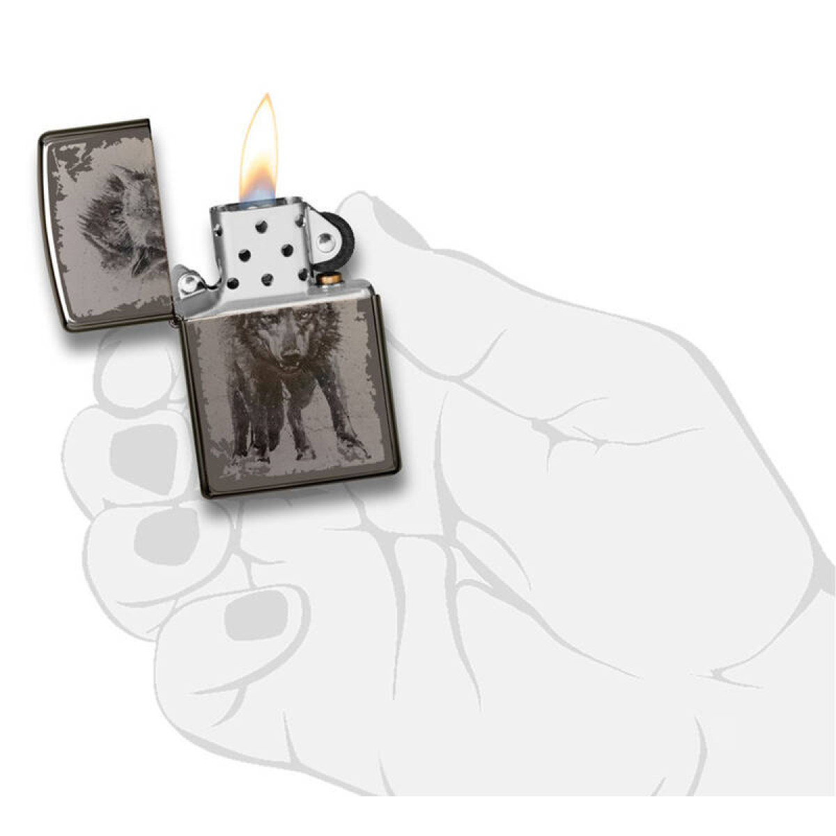 Зажигалка ZIPPO Wolf Design Black Ice 49073 4