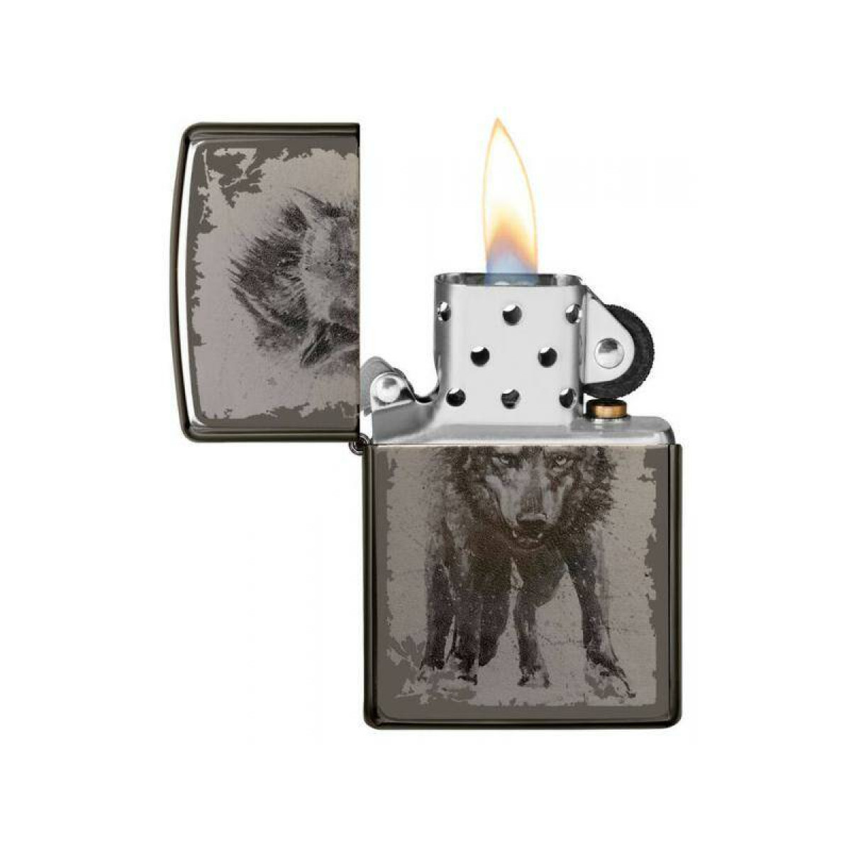 Зажигалка ZIPPO Wolf Design Black Ice 49073 в подарочной упаковке + топливо и кремни 4