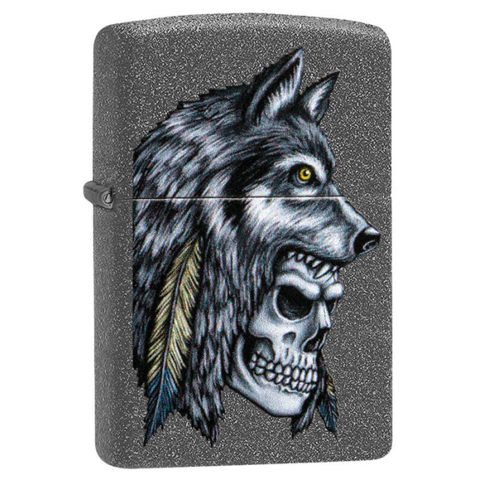 Зажигалка ZIPPO Wolf Skull Iron Stone