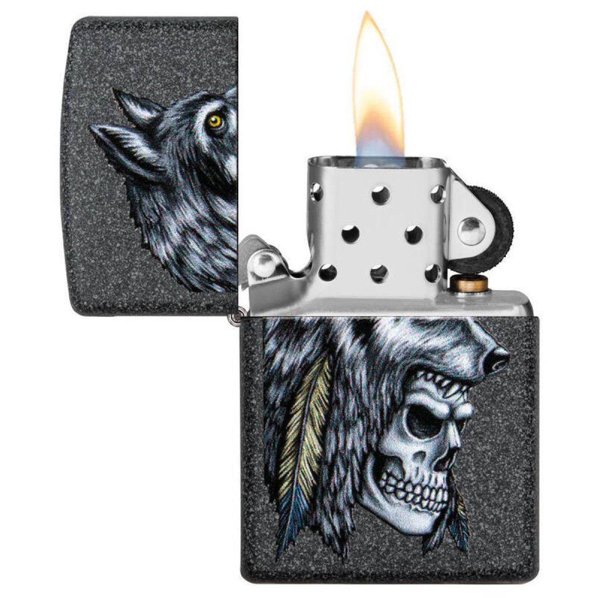 Зажигалка ZIPPO Wolf Skull Iron Stone 5