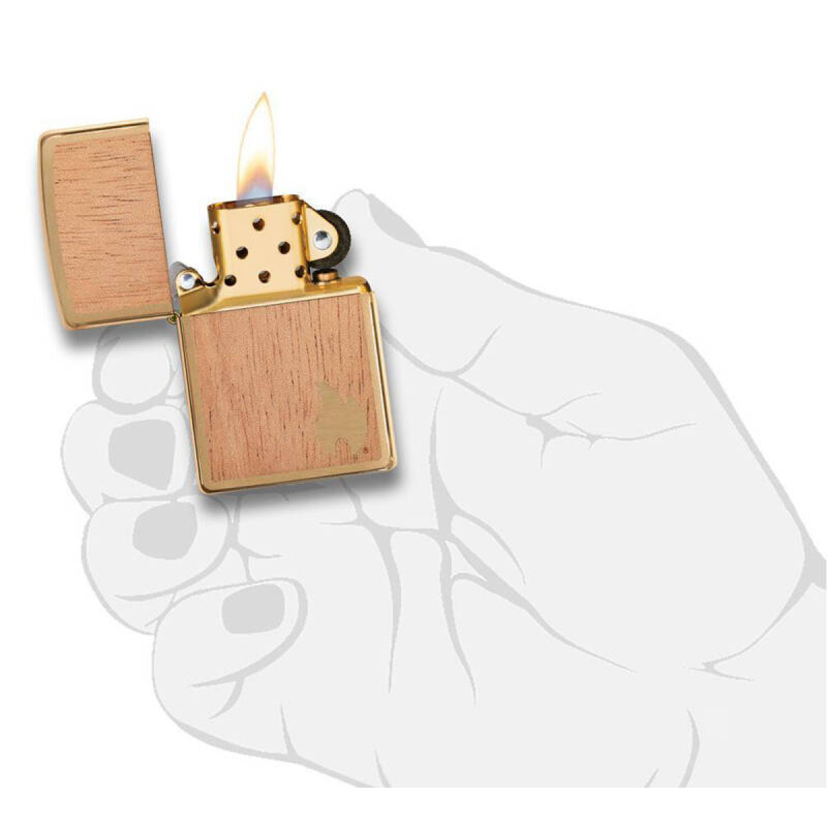 Зажигалка ZIPPO Woodchuck Brushed Brass 5